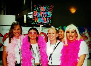 sfgirls in pink boas