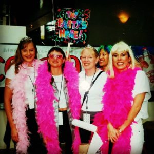 sfgirls sfgirls in pink boas